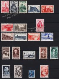 Франция 21 марка годовой набор 1947г. YVERT №772-792** MNH OG (Без Авиа)(1-38)