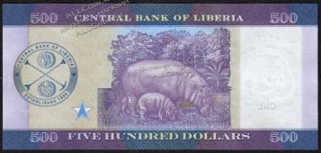 Либерия 500 долларов 2016г. P.NEW - UNC - Либерия 500 долларов 2016г. P.NEW - UNC