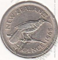 27-165 Новая Зеландия 6 пенсов 1965г. КМ # 26,2 медно-никелевая 2,83гр. 19,3мм