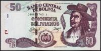Банкнота Боливия 50 боливиано 1986(2016) года. P.245 UNC "J"