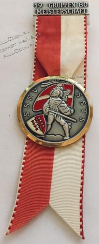 #361 Швейцария спорт Медаль Знаки. Групповой чемпионат в округе Валаис. 1980 год.