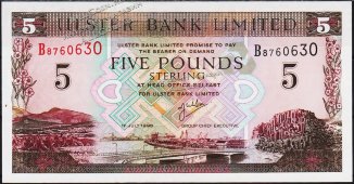 Банкнота Ирландия Северная 5 фунтов 1998 года. P.335а - UNC - Банкнота Ирландия Северная 5 фунтов 1998 года. P.335а - UNC