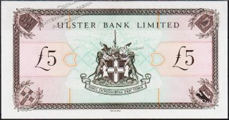 Банкнота Ирландия Северная 5 фунтов 1998 года. P.335а - UNC - Банкнота Ирландия Северная 5 фунтов 1998 года. P.335а - UNC