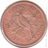 2-45 Новая Зеландия 1 пенни 1947 г. KM#13  - 2-45 Новая Зеландия 1 пенни 1947 г. KM#13 