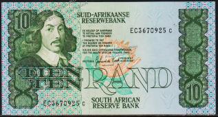 Южная Африка 10 рандов 1985-90г. Р.120d - UNC - Южная Африка 10 рандов 1985-90г. Р.120d - UNC