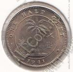 23-155 Либерия 1/2 цента 1941г КМ # 10а UNC медно-никелевая