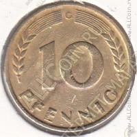31-12 Германия 10 пфеннигов 1949г. КМ # 103 G сталь покрытая латунью 4,0гр. 21,5мм