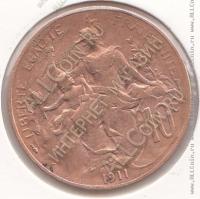 31-147 Франция 10 сентим 1911г. КМ # 843 бронза 10,0гр. 30мм