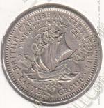27-61 Восточные Карибы 25 центов 1955г. КМ # 6 медно-никелевая 6,51гр. 24мм