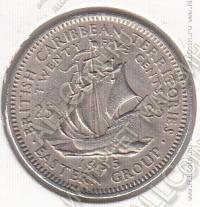 27-61 Восточные Карибы 25 центов 1955г. КМ # 6 медно-никелевая 6,51гр. 24мм