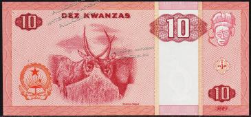 Банкнота Ангола 10 кванза 1999 года. P.145а - UNC - Банкнота Ангола 10 кванза 1999 года. P.145а - UNC