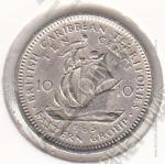 3-134 Британские Карибские территории 10 центов 1965 г. KM# 5 Медь-Никель 2,6 гр. 18,0 мм.