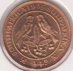 15-24 Южная Африка 1/4 пенни 1945г. бронза