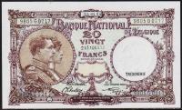 Бельгия 20 франков 1944г. Р.111(5) - UNC