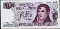 Банкнота Аргентина 10 песо 1976 года. P.300 UNC "D"