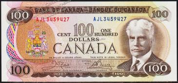Канада 100 долларов 1975г. Р.91в - UNC  - Канада 100 долларов 1975г. Р.91в - UNC 
