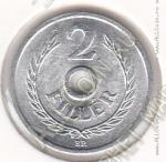8-144 Венгрия 2 филлера 1971 г. КМ # 546 ВР UNC алюминий 0,65гр. 25мм
