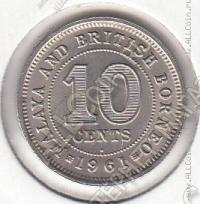 15-159 Малайя и Борнео 10 центов 1961г. КМ# 2H UNC медно-никелевая 2,83гр. 19,мм