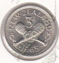 27-167 Новая Зеландия 3 пенса 1965г. КМ#25.2 UNC медно-никелевая 1,41гр. 16,3мм