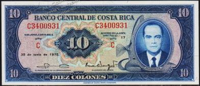 Коста Рика 10 колун 1970г. P.230в - UNC - Коста Рика 10 колун 1970г. P.230в - UNC
