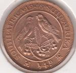 15-30 Южная Африка 1/4 пенни 1946г. бронза
