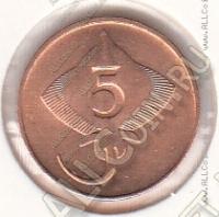 22-139 Исландия 5 аурар 1981г. КМ #24 UNC бронза 1,5гр. 14,58мм 